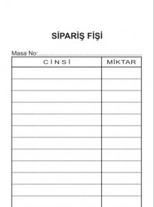 Sipariş Fişi